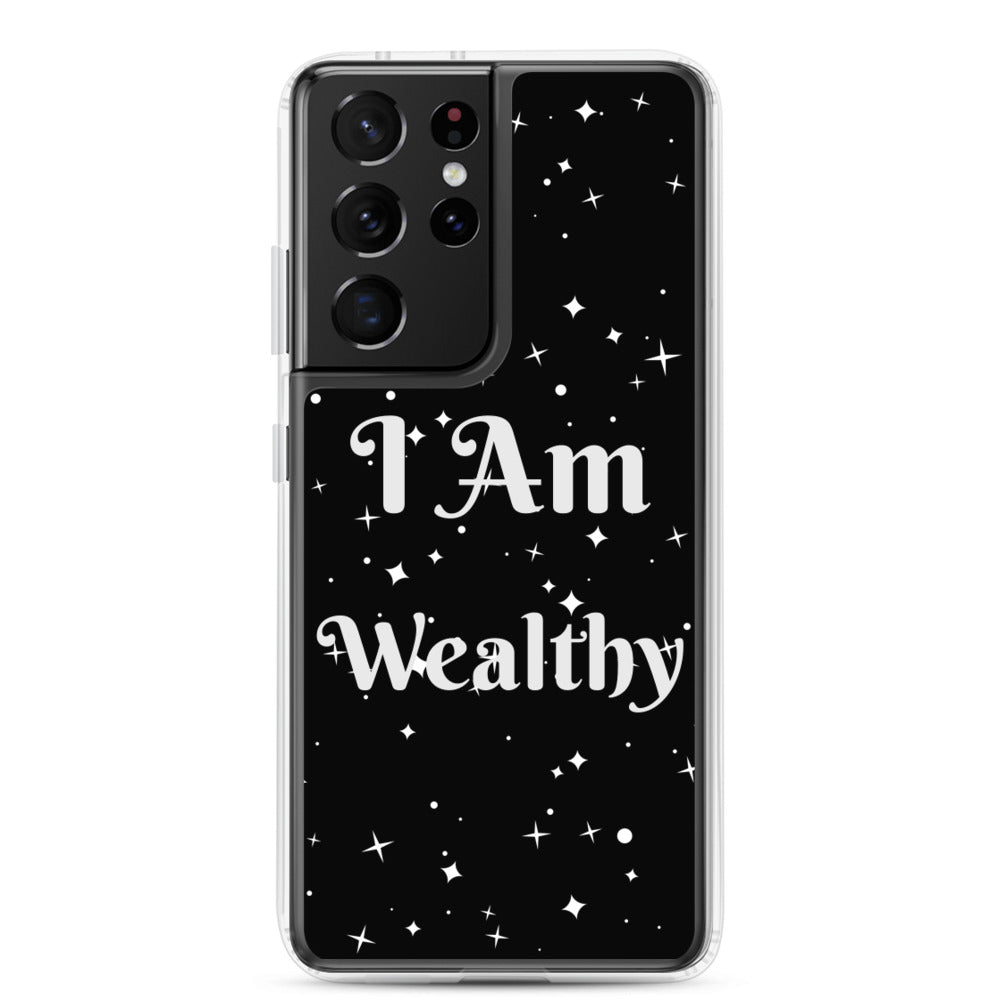 Motivational Samsung Phone  Case " I Am Wealthy" Inspirational saying Samsung phone cases