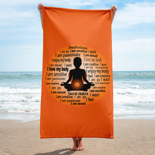 Chakra Towel "SACRAL CHAKRA" Healing Spiritual meditation  Beach Towel