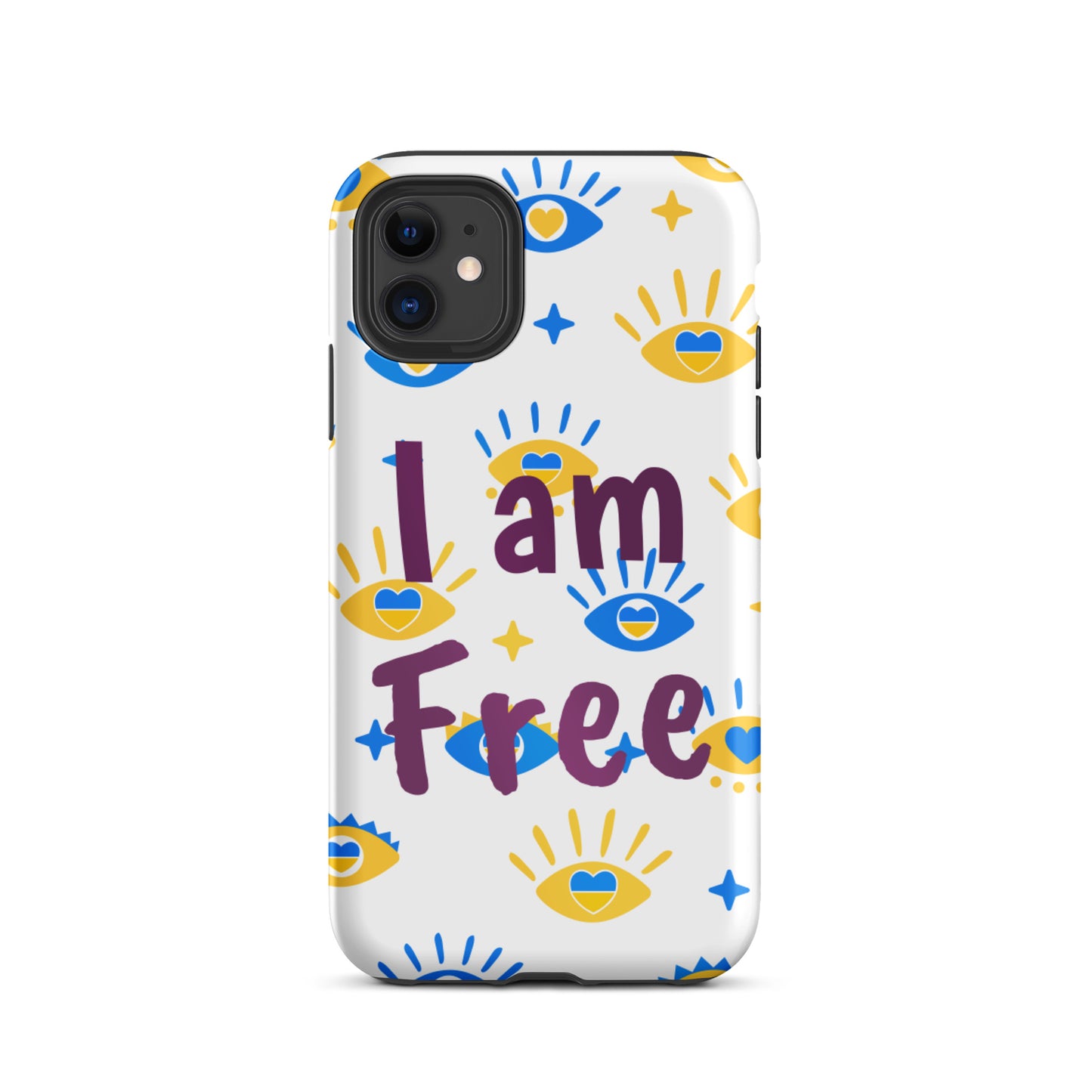 Tough iPhone Case, Motivational Mobile case, Durable Tough iPhone case "I am Free"