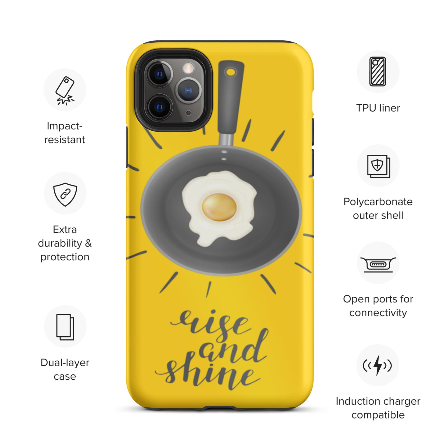 Motivational Tough iPhone case, Rise & Shine