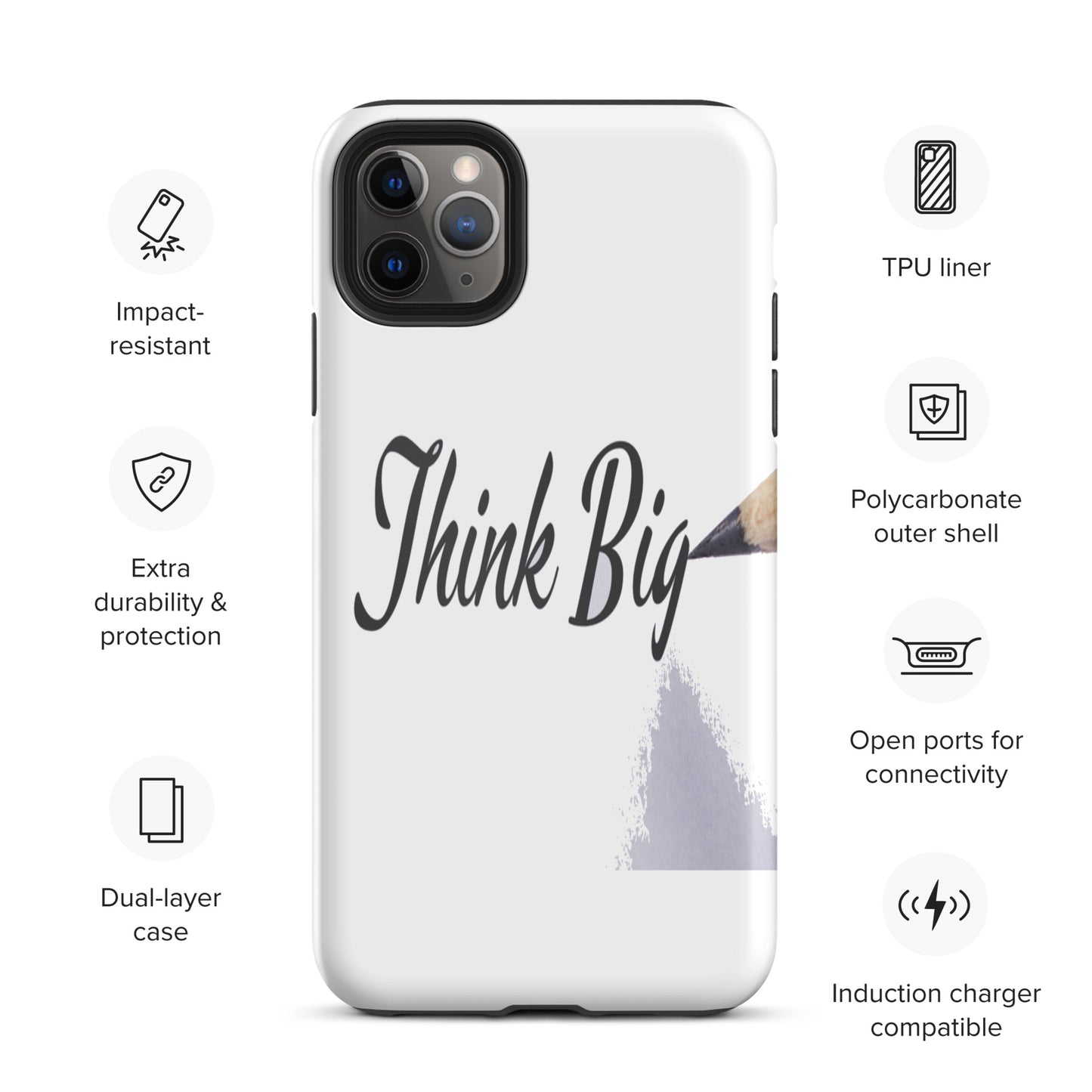 Motivational iPhone case, Law of affirmation Tough hardwearing  iPhone case "Think Big"