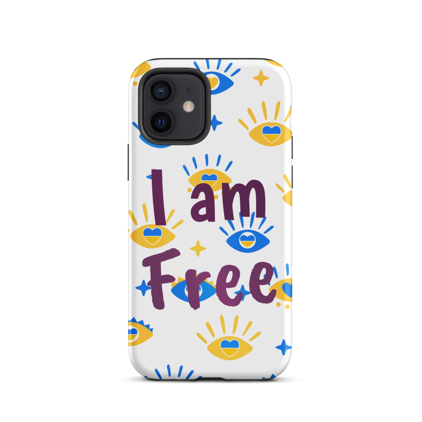 Tough iPhone Case, Motivational Mobile case, Durable Tough iPhone case "I am Free"