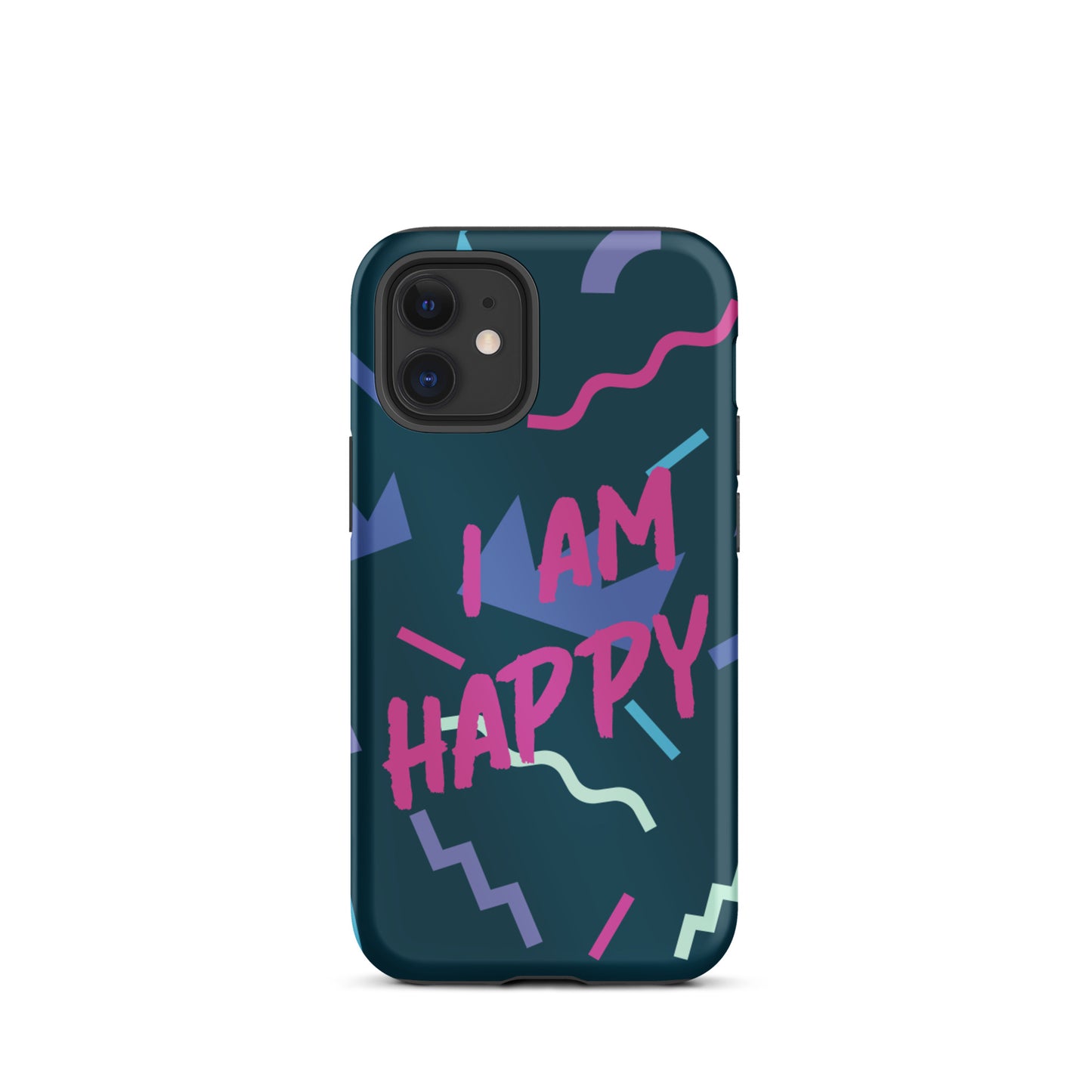 Motivational iPhone Case, Law of Affirmation Mobile Case, Tough iPhone case "I am Happy"