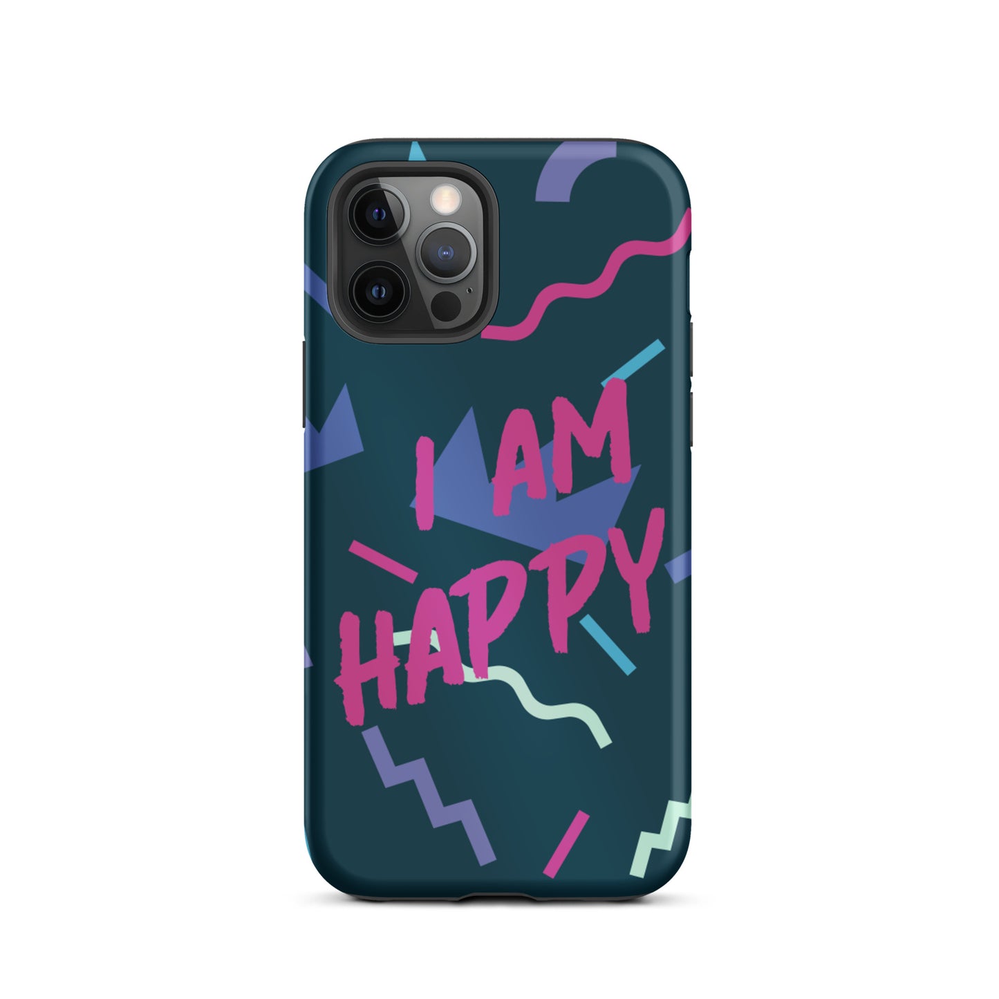 Motivational iPhone Case, Law of Affirmation Mobile Case, Tough iPhone case "I am Happy"