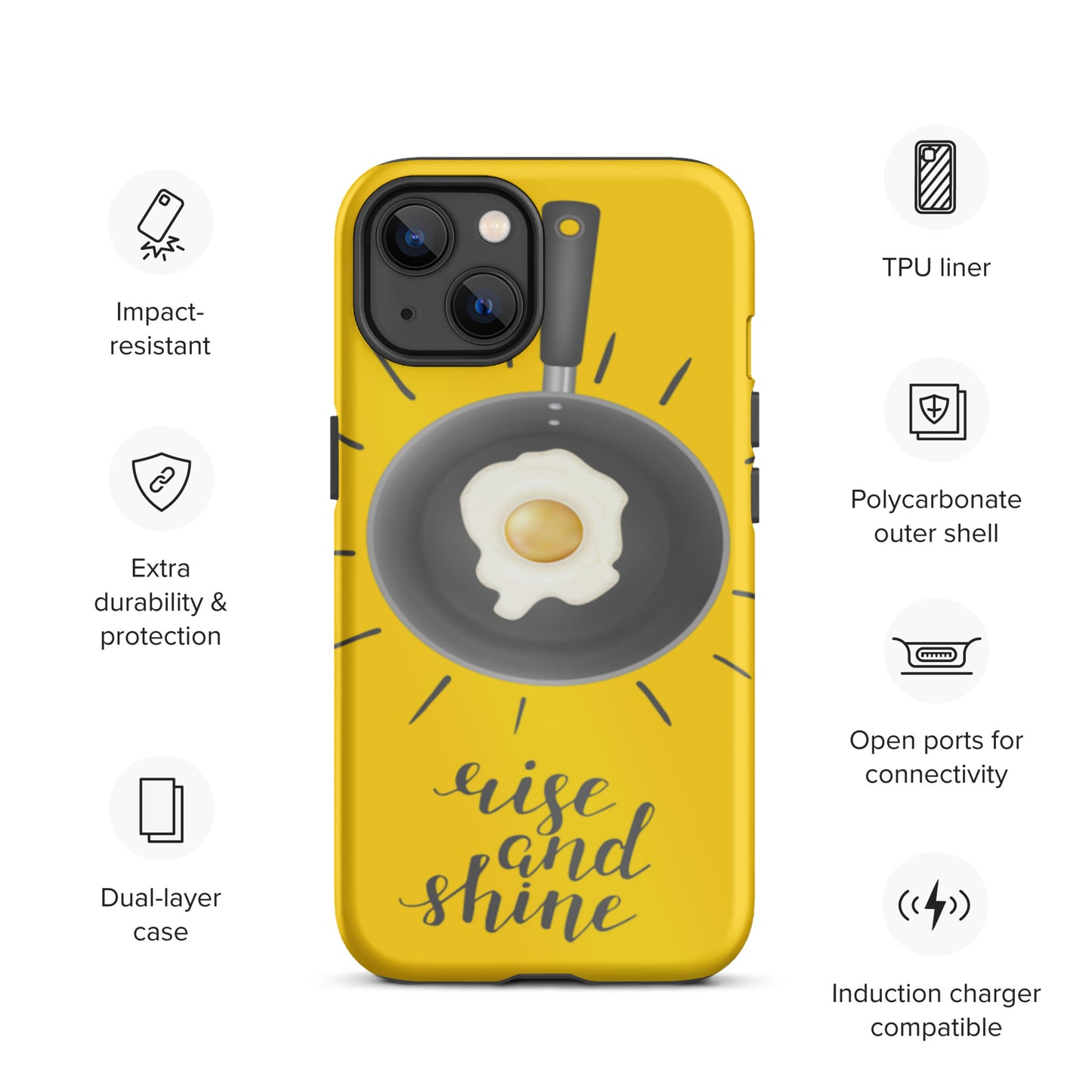 Motivational Tough iPhone case, Rise & Shine