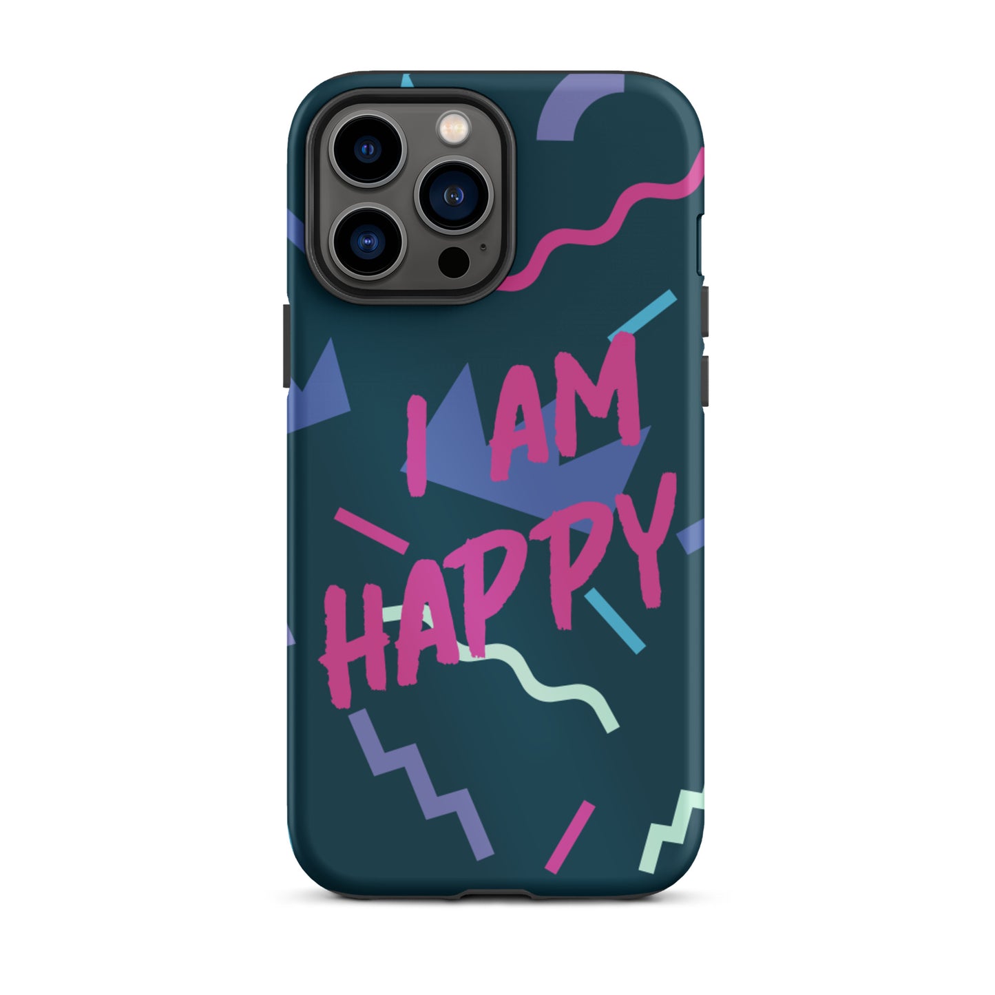 Motivational iPhone Case, Law of Affirmation Mobile Case, Tough iPhone case "I am Happy"