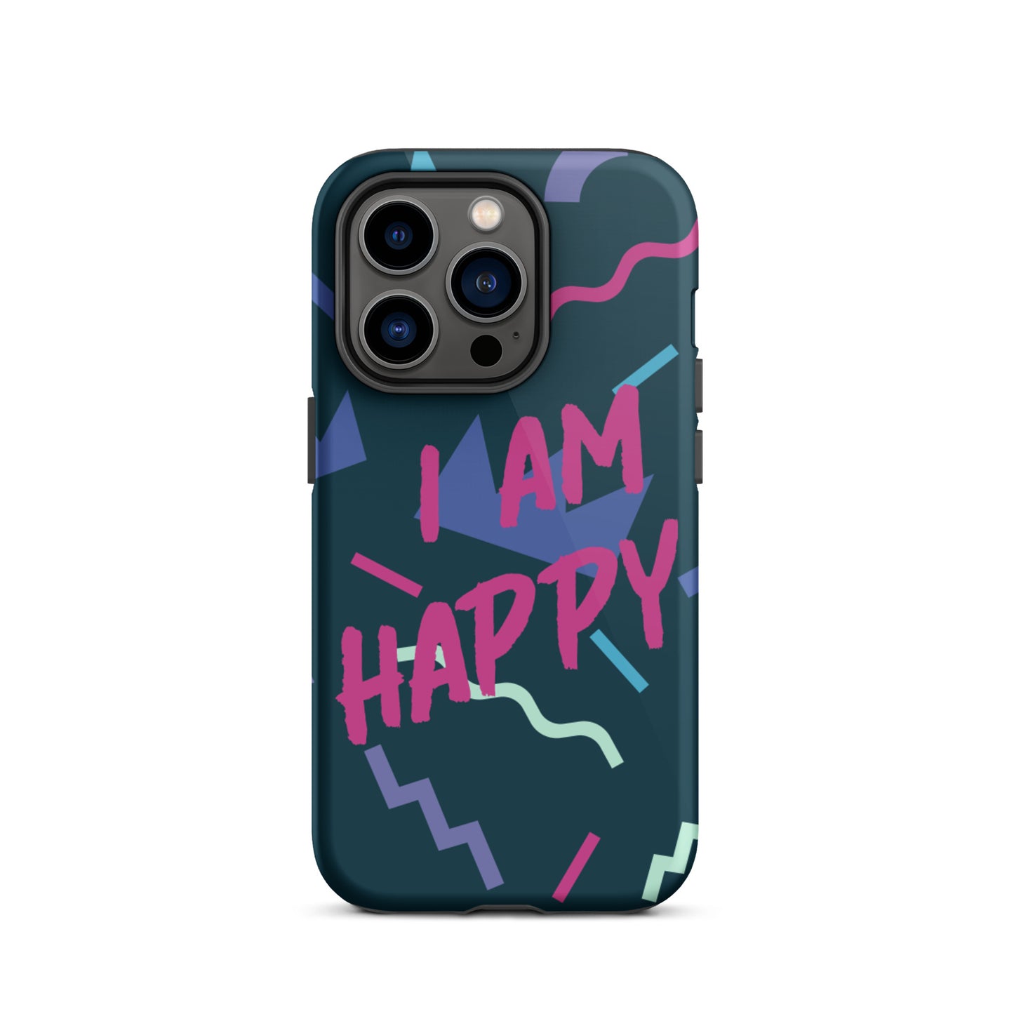 Motivational iPhone Case, Law of Affirmation Mobile Case, Tough iPhone case "I am Happy"