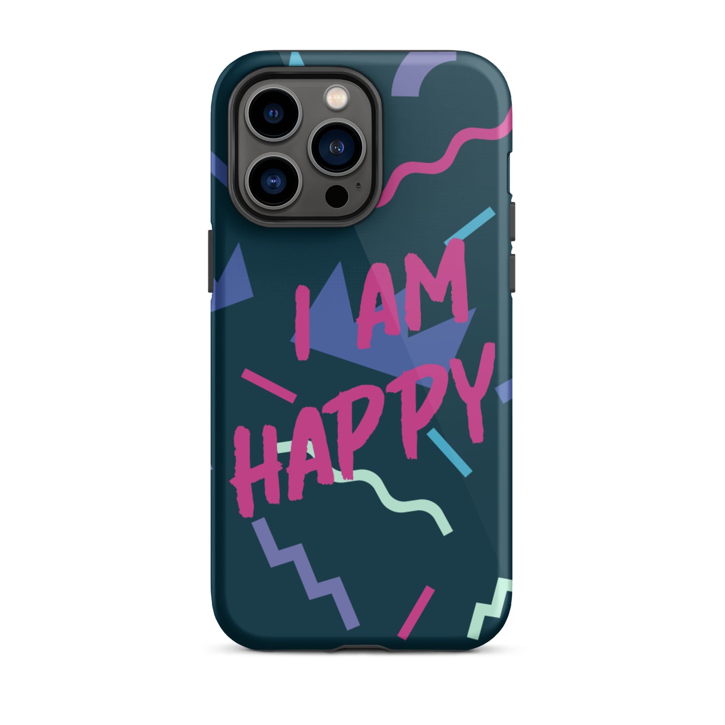 Motivational iPhone Case, Law of Affirmation Mobile Case, Tough iPhone case "I am Happy"