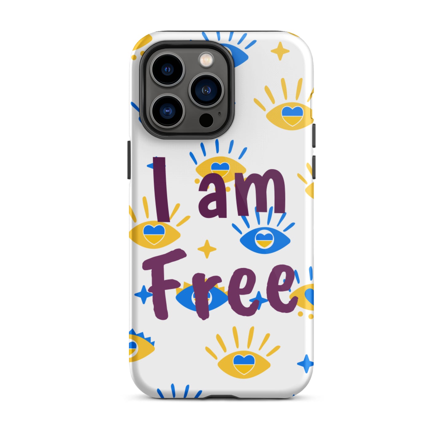 Tough iPhone Case, Motivational Mobile case, Durable Tough iPhone case "I am Free"