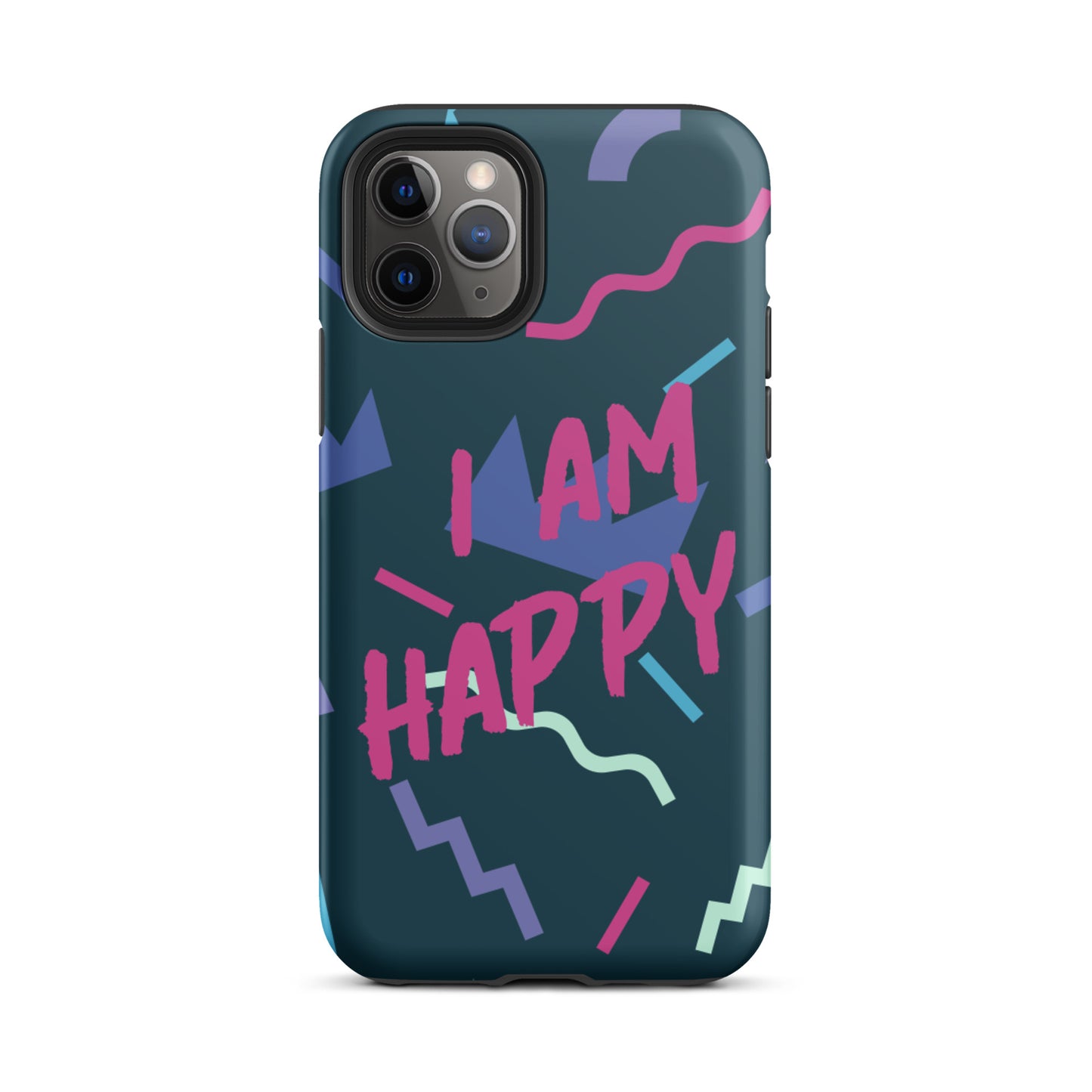 Motivational iPhone Case, Law of Affirmation Mobile Case, Tough iPhone case "I am Happy"