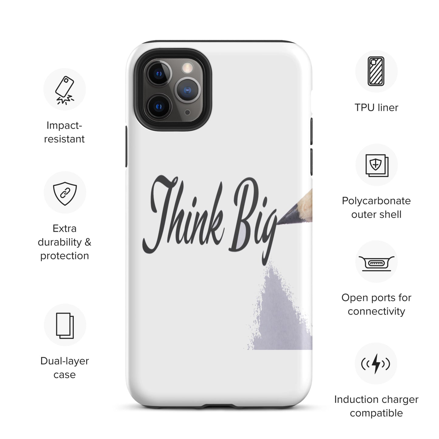 Motivational iPhone case, Law of affirmation Tough hardwearing  iPhone case "Think Big"