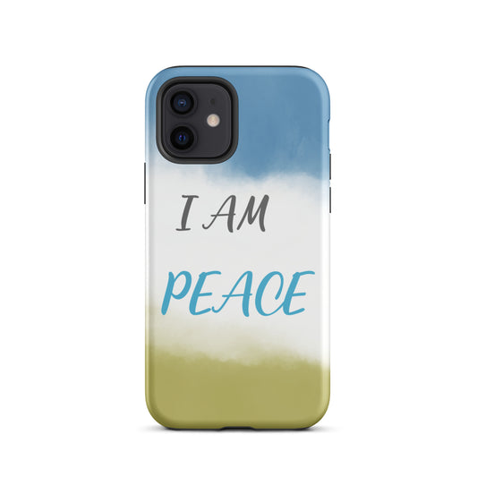 Motivational iPhone Case, Law of Affirmation Mobile Case Tough iPhone case "I am Peace"