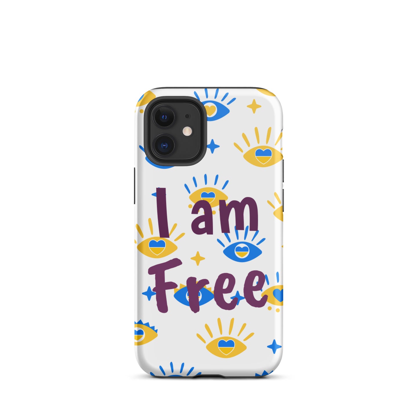 Tough iPhone Case, Motivational Mobile case, Durable Tough iPhone case "I am Free"