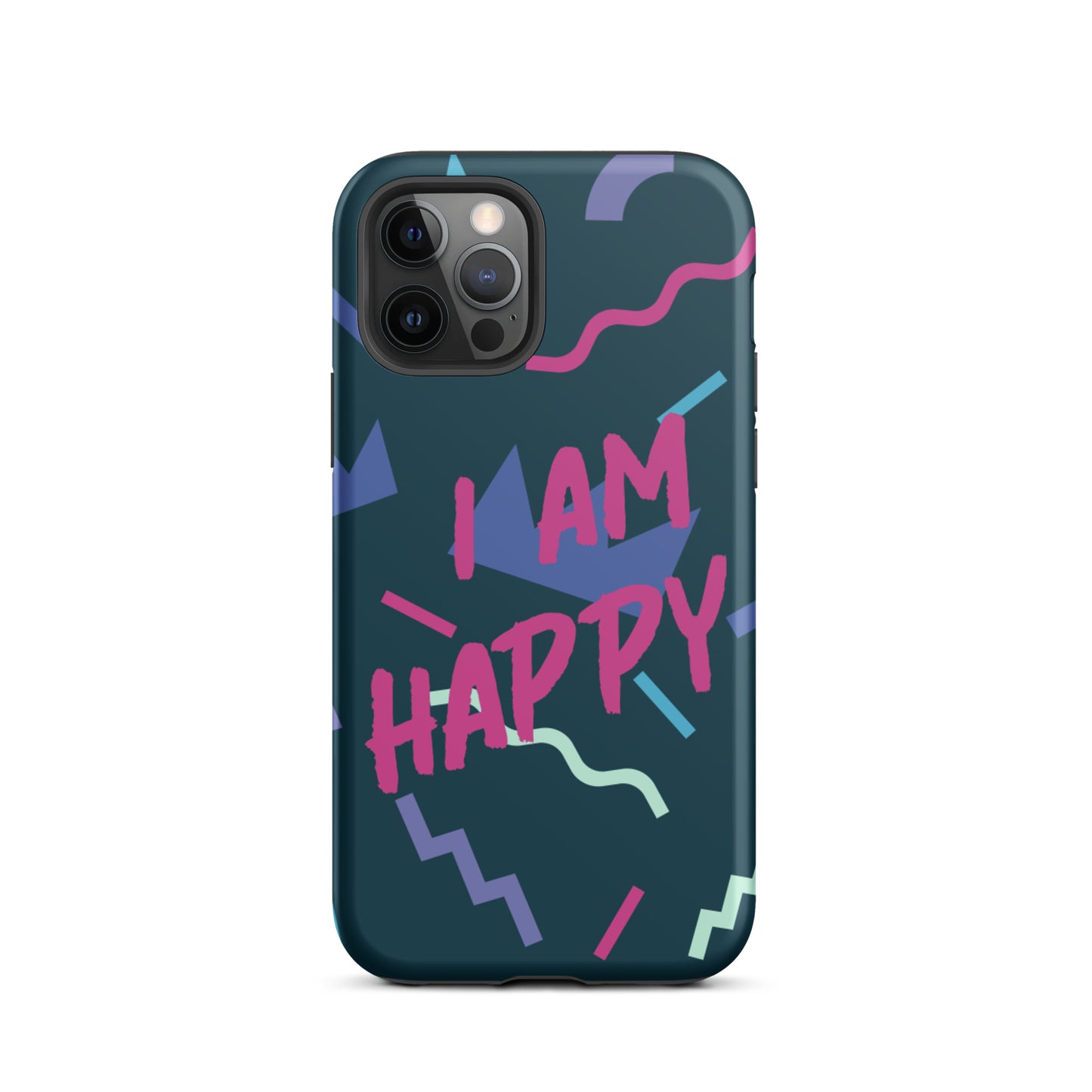 Motivational iPhone Case, Law of Affirmation Mobile Case, Tough iPhone case "I am Happy"