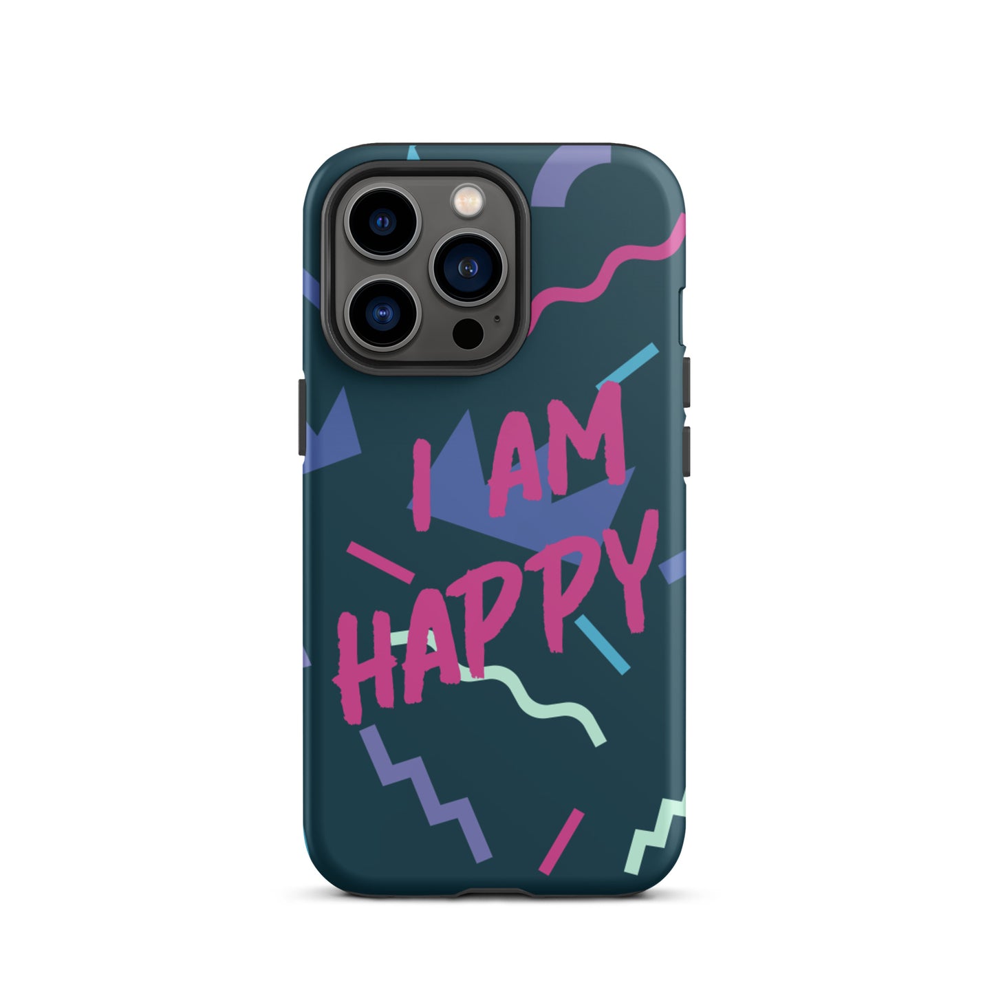 Motivational iPhone Case, Law of Affirmation Mobile Case, Tough iPhone case "I am Happy"