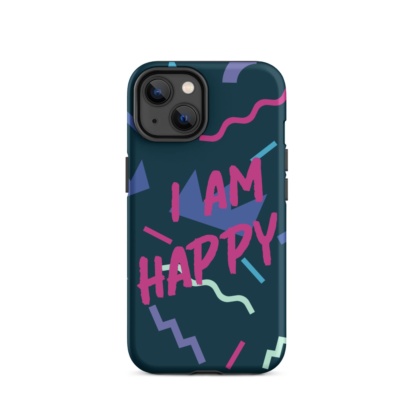 Motivational iPhone Case, Law of Affirmation Mobile Case, Tough iPhone case "I am Happy"