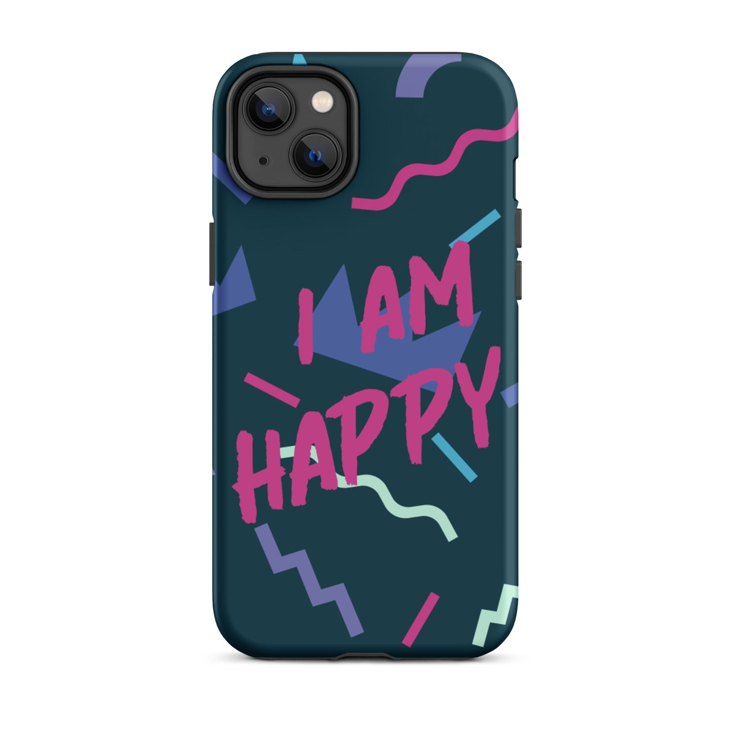 Motivational iPhone Case, Law of Affirmation Mobile Case, Tough iPhone case "I am Happy"