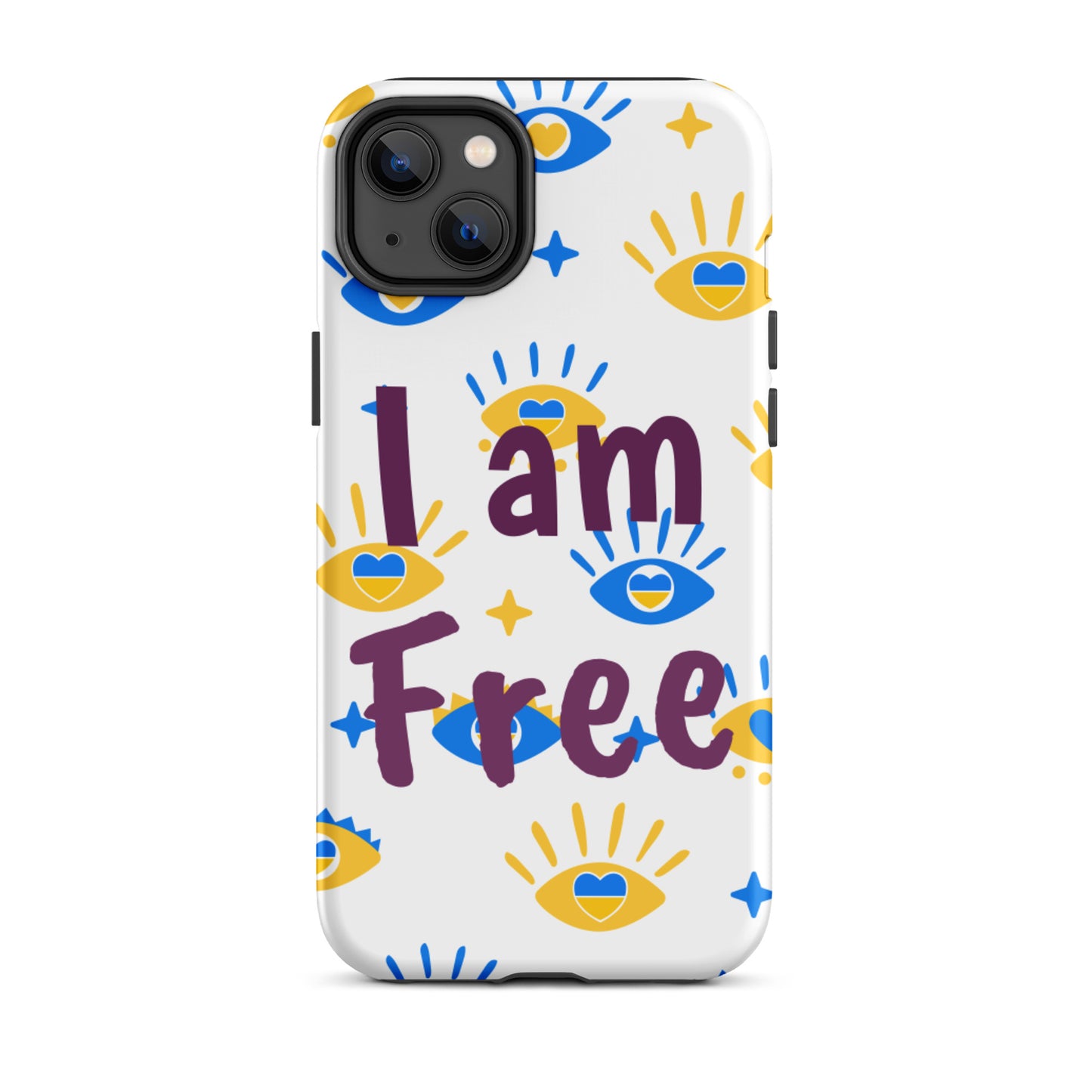 Tough iPhone Case, Motivational Mobile case, Durable Tough iPhone case "I am Free"