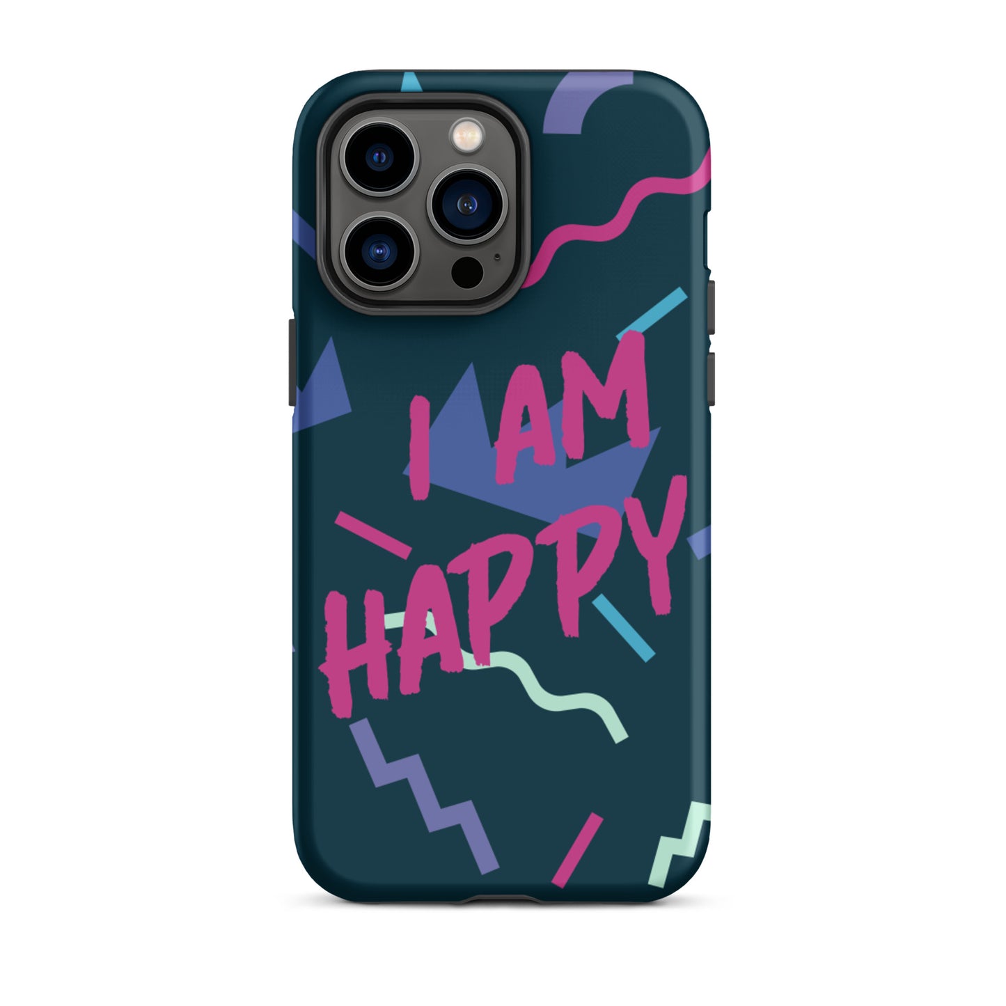 Motivational iPhone Case, Law of Affirmation Mobile Case, Tough iPhone case "I am Happy"