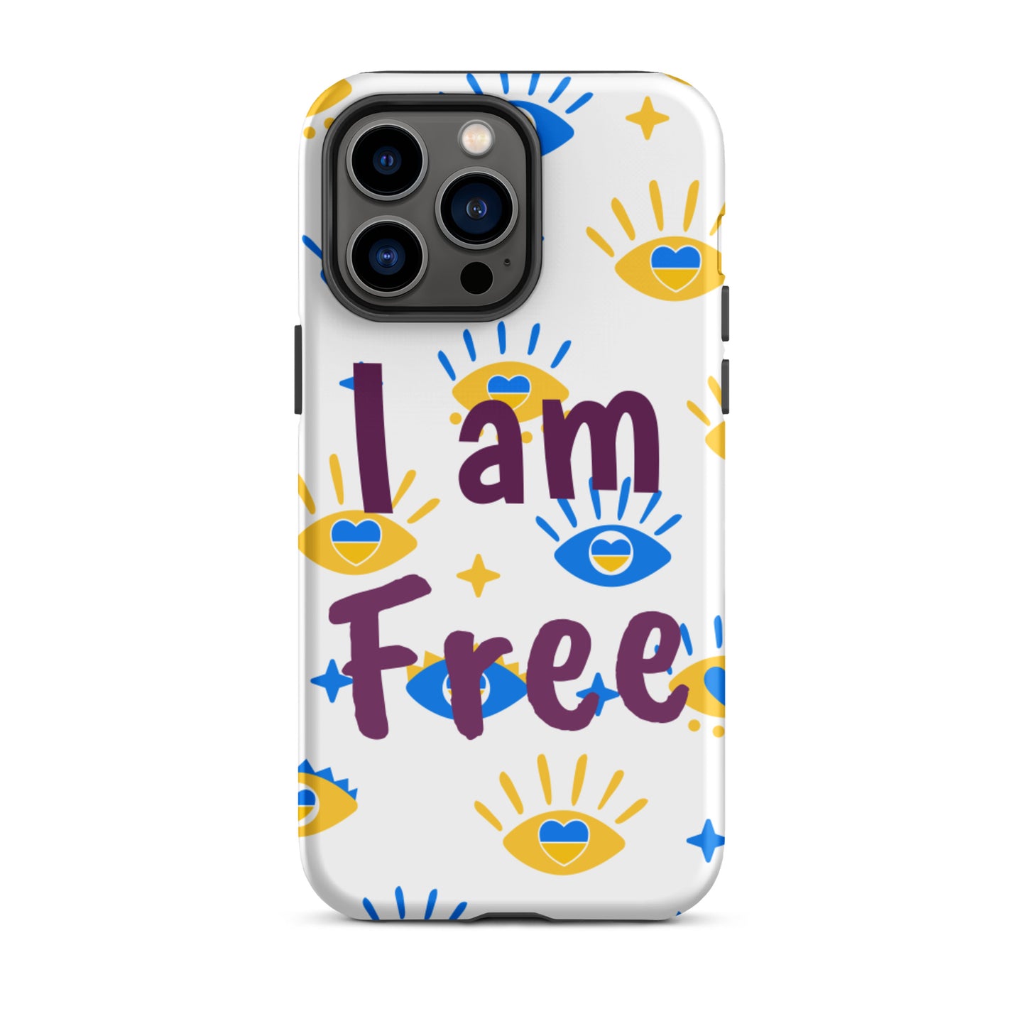 Tough iPhone Case, Motivational Mobile case, Durable Tough iPhone case "I am Free"