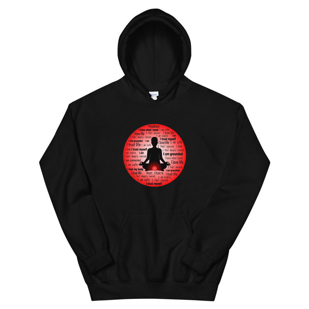 Chakra Unisex Hoodie "I HAVE WHAT I NEED - RED" Yoga Meditation Unisex Hoodie