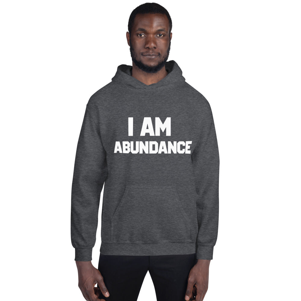 Motivational  Hoodie "I Am Abundance" Inspiring Law of Affirmation Unisex Hoodie