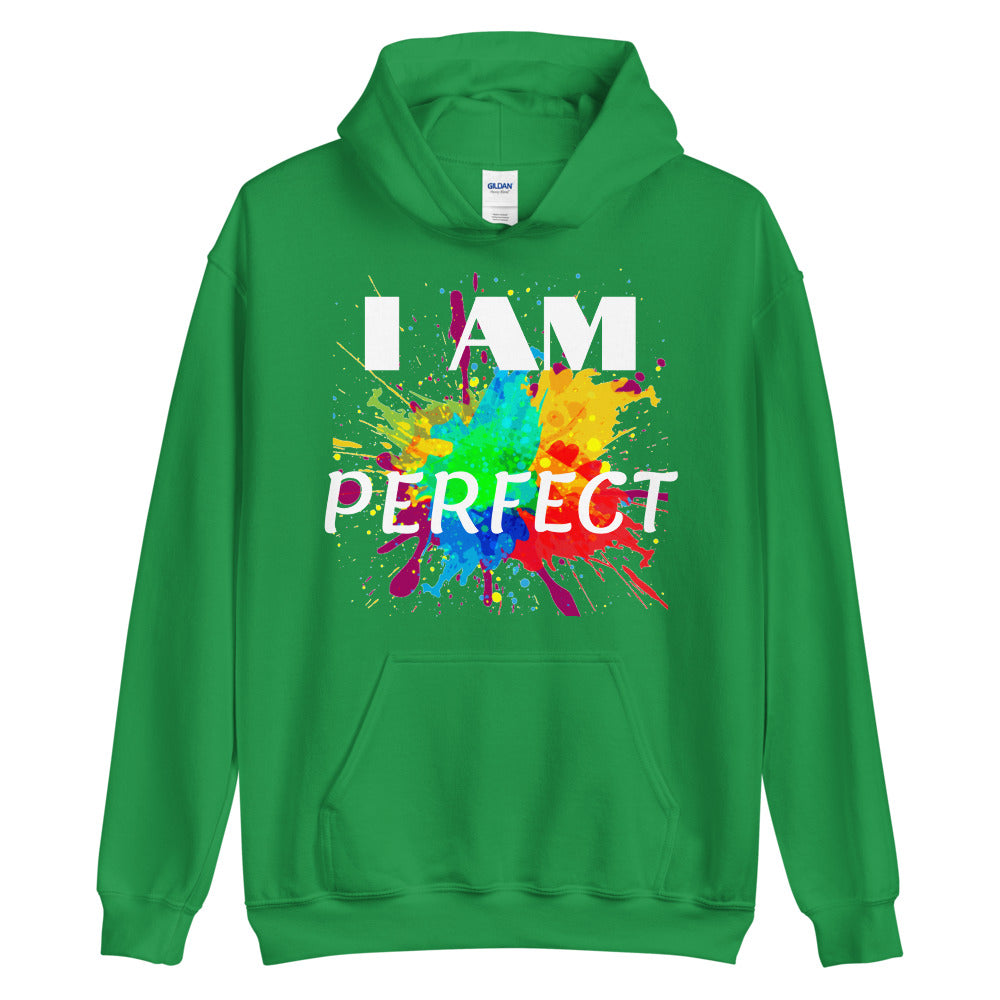 Motivational  Hoodie "I AM PERFECT"  Law of Affirmation Unisex Hoodie waistband with spandex