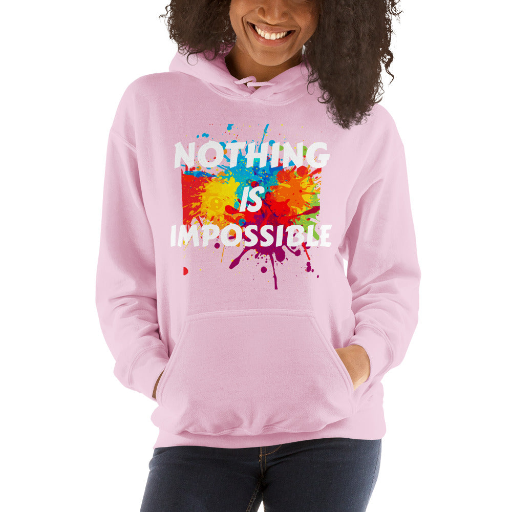 Motivational  Hoodie "NOTHING IS IMPOSSIBLE" Law of Affirmation Unisex Hoodie  with a soft feel