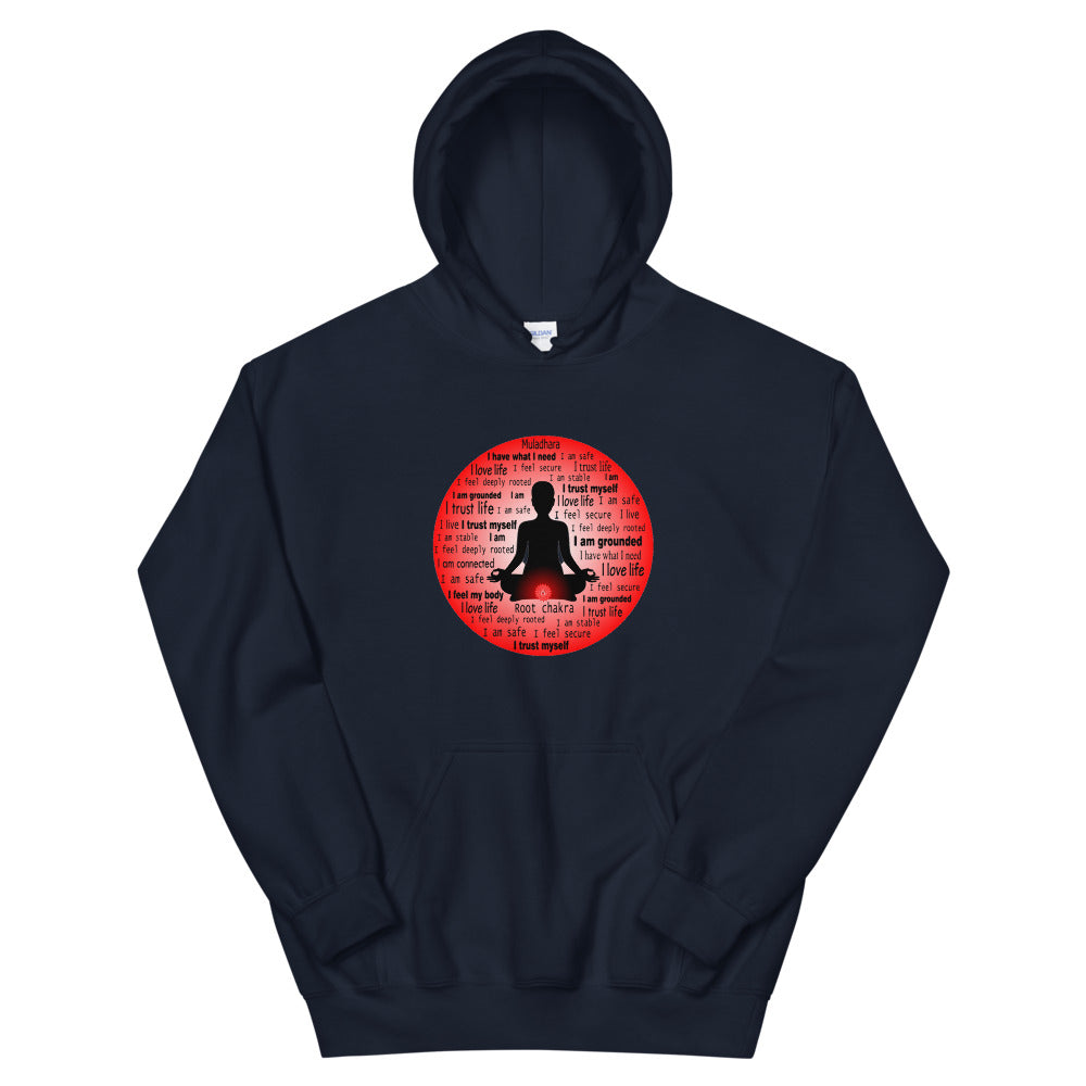 Chakra Unisex Hoodie "I HAVE WHAT I NEED - RED" Yoga Meditation Unisex Hoodie