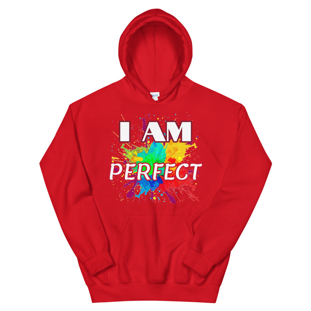 Motivational  Hoodie "I AM PERFECT"  Law of Affirmation Unisex Hoodie waistband with spandex