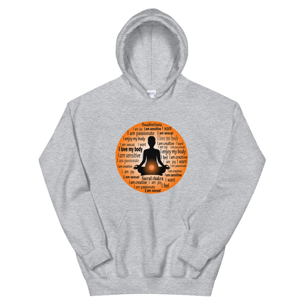 Chakra  Hoodie "I LOVE MY BODY"  Spiritual healing meditation Unisex Hoodie