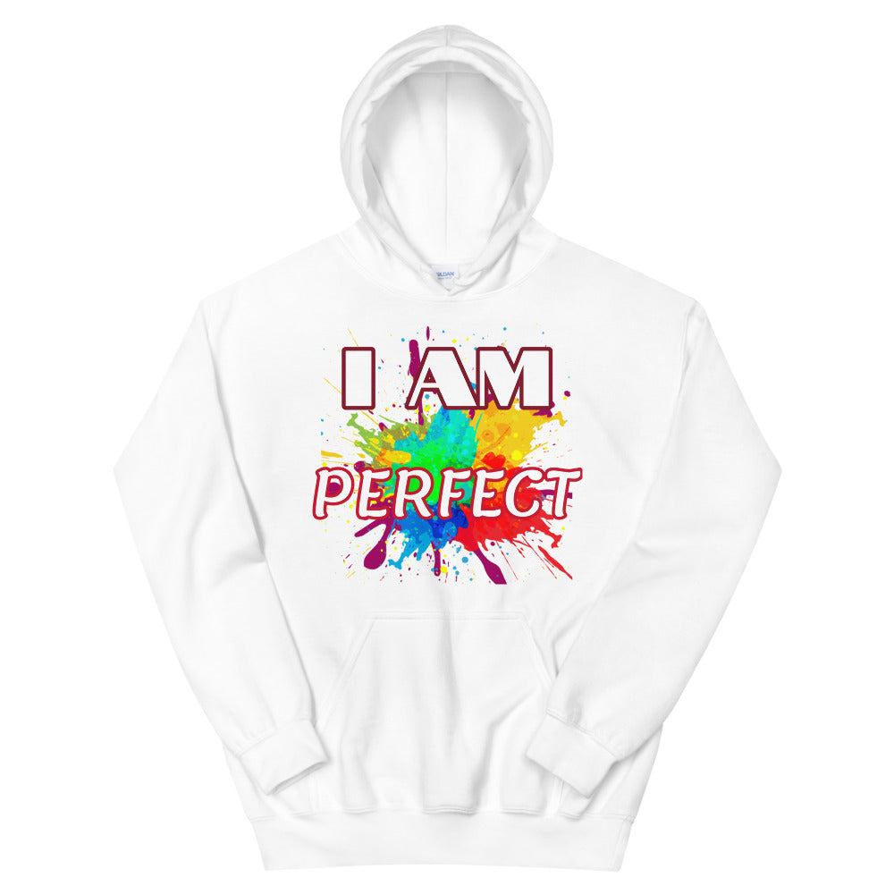 Motivational  Hoodie "I AM PERFECT"  Law of Affirmation Unisex Hoodie waistband with spandex