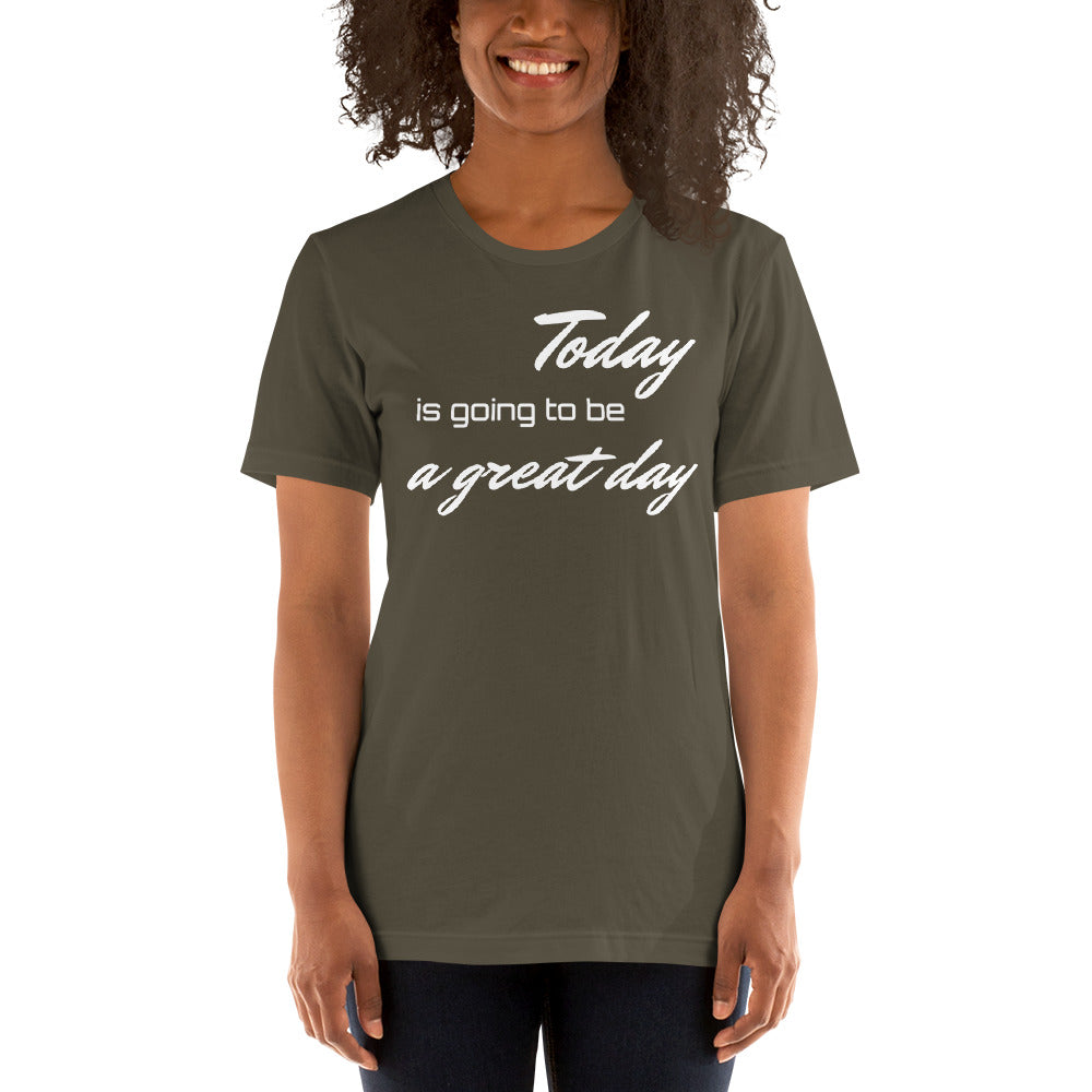 Motivational T-Shirt "A Great Day" Inspiring Law of Affirmation Short-Sleeve Unisex T-Shirt