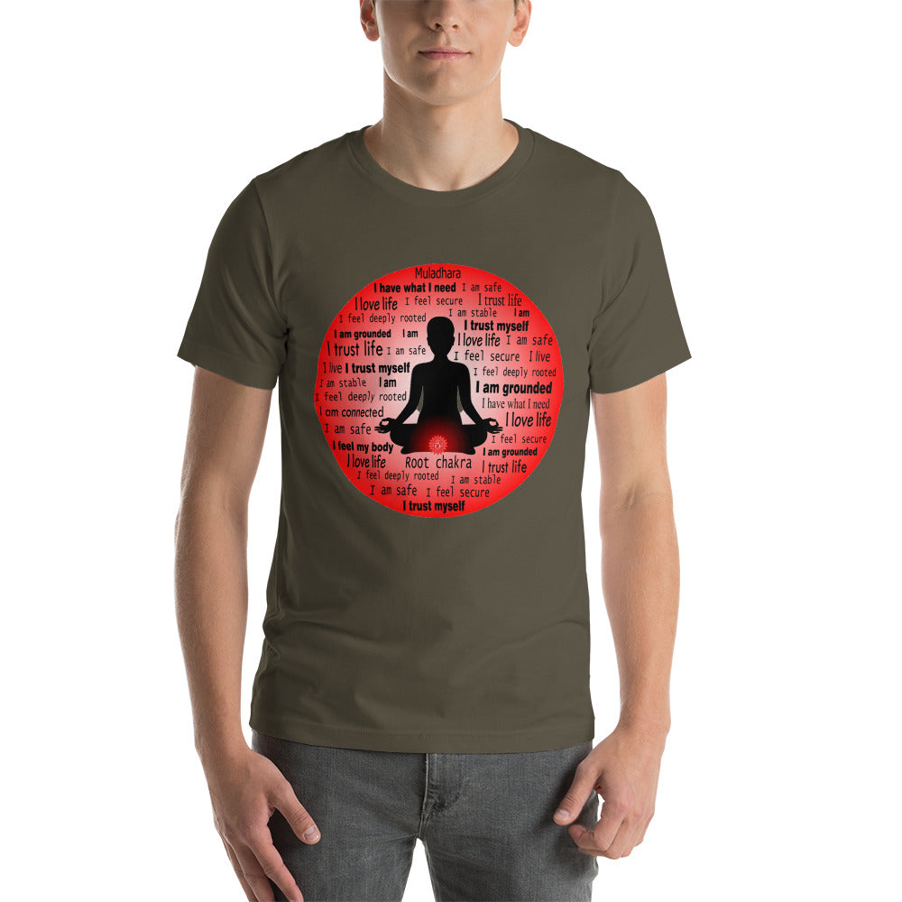 Chakra T-Shirt "I HAVE WHAT I NEED"  Healing Root Chakra Short-Sleeve Unisex T-Shirt