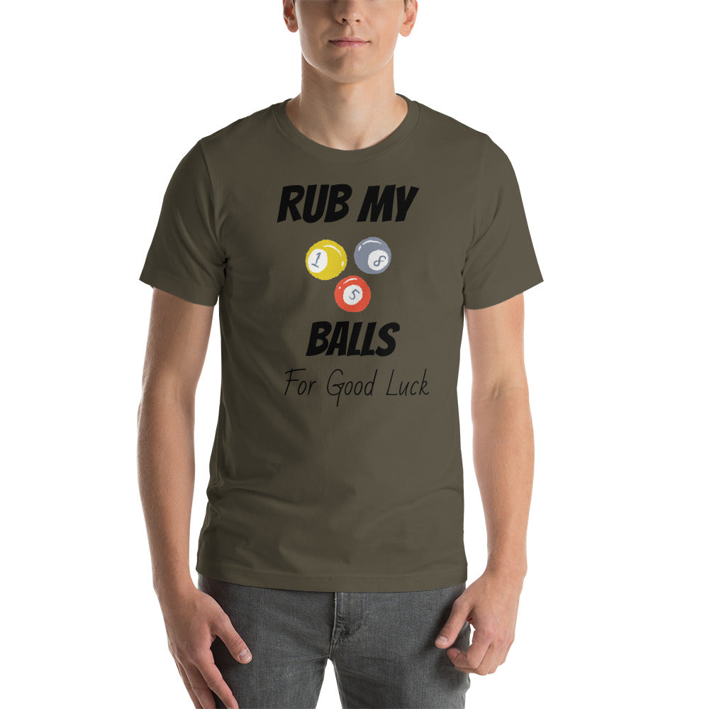 Funny Billiard T-shirt "Rub My Balls"  Unisex T-Shirt for Billiard player & Fans