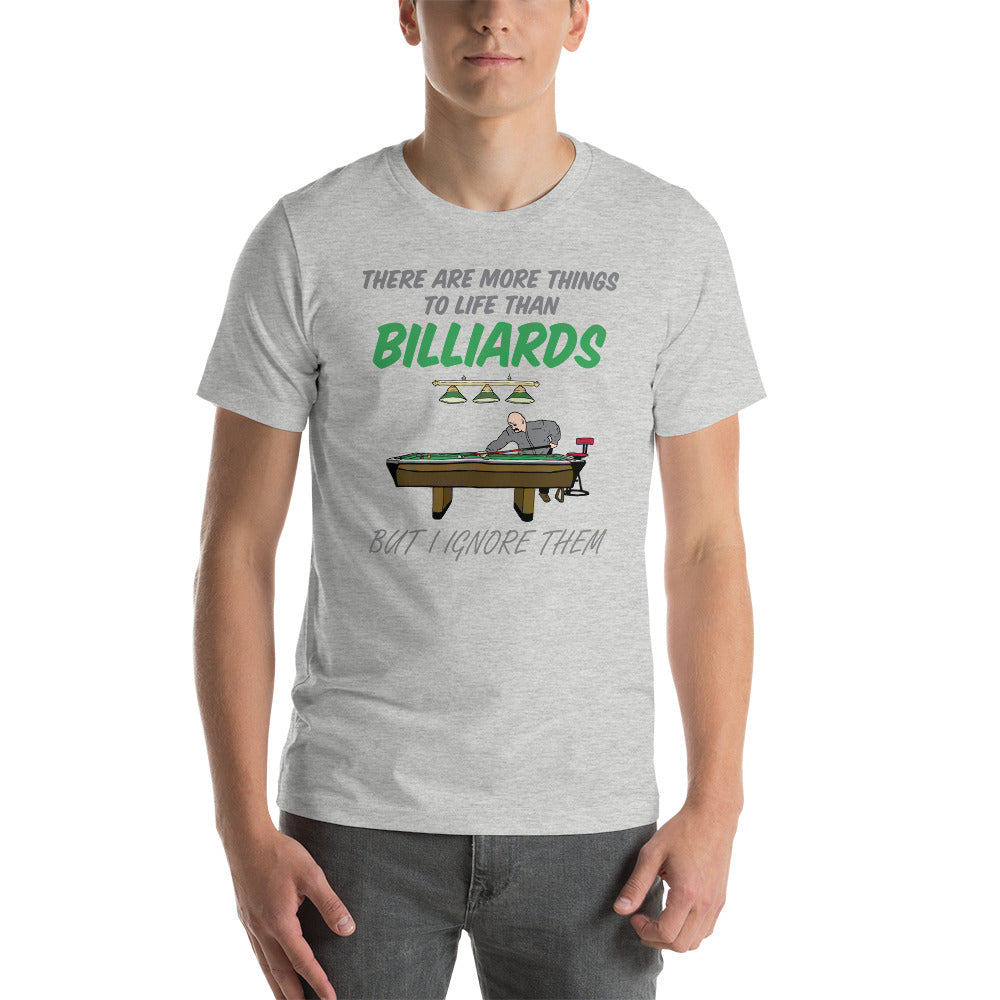 Funny Billiard T-shirt "I Love Billiard" Customized Short-Sleeve Unisex T-Shirt for Billiard Lover