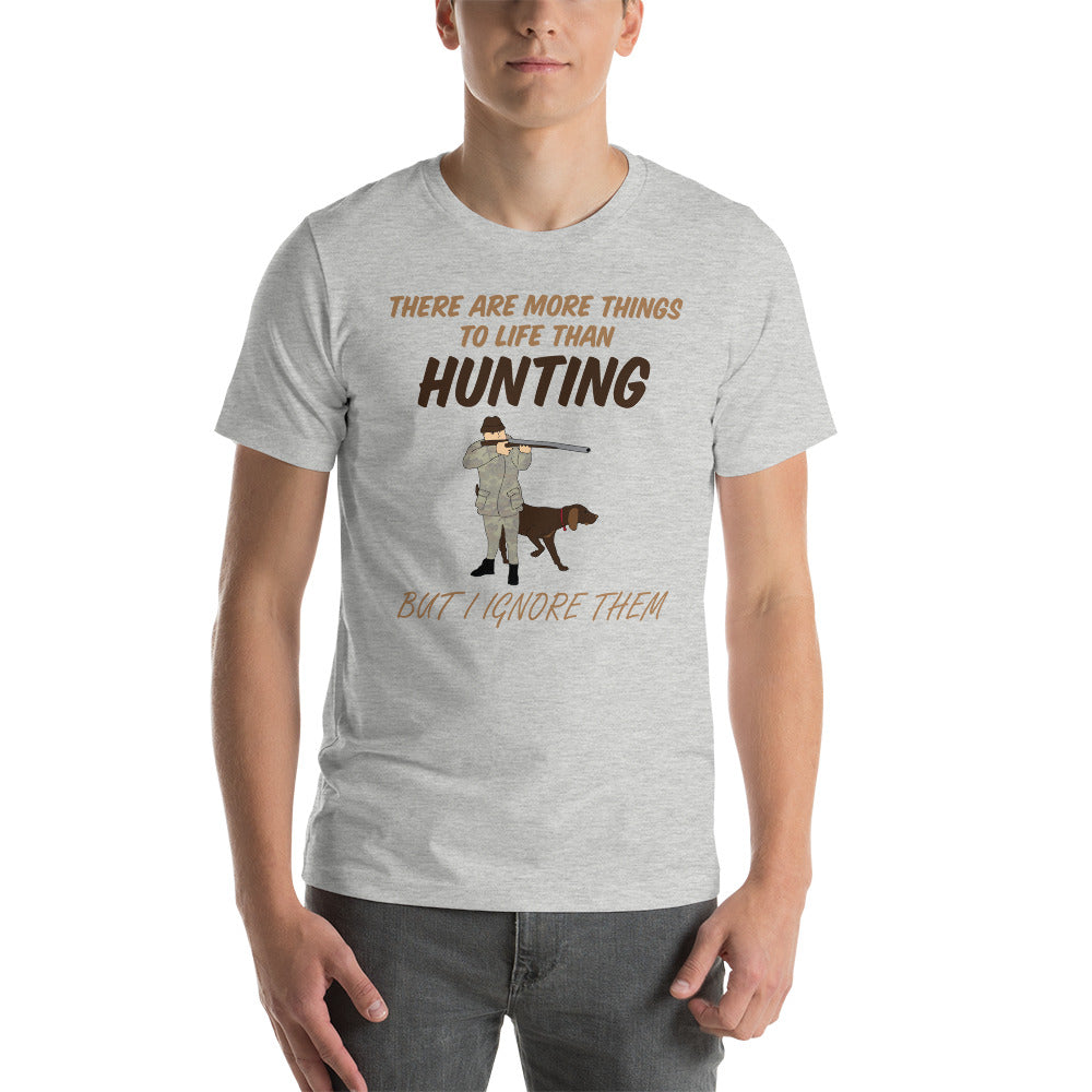 Hunting Funny T-Shirt "I Love Hunting" Customized Short-Sleeve Unisex T-Shirt for Hunting Lover