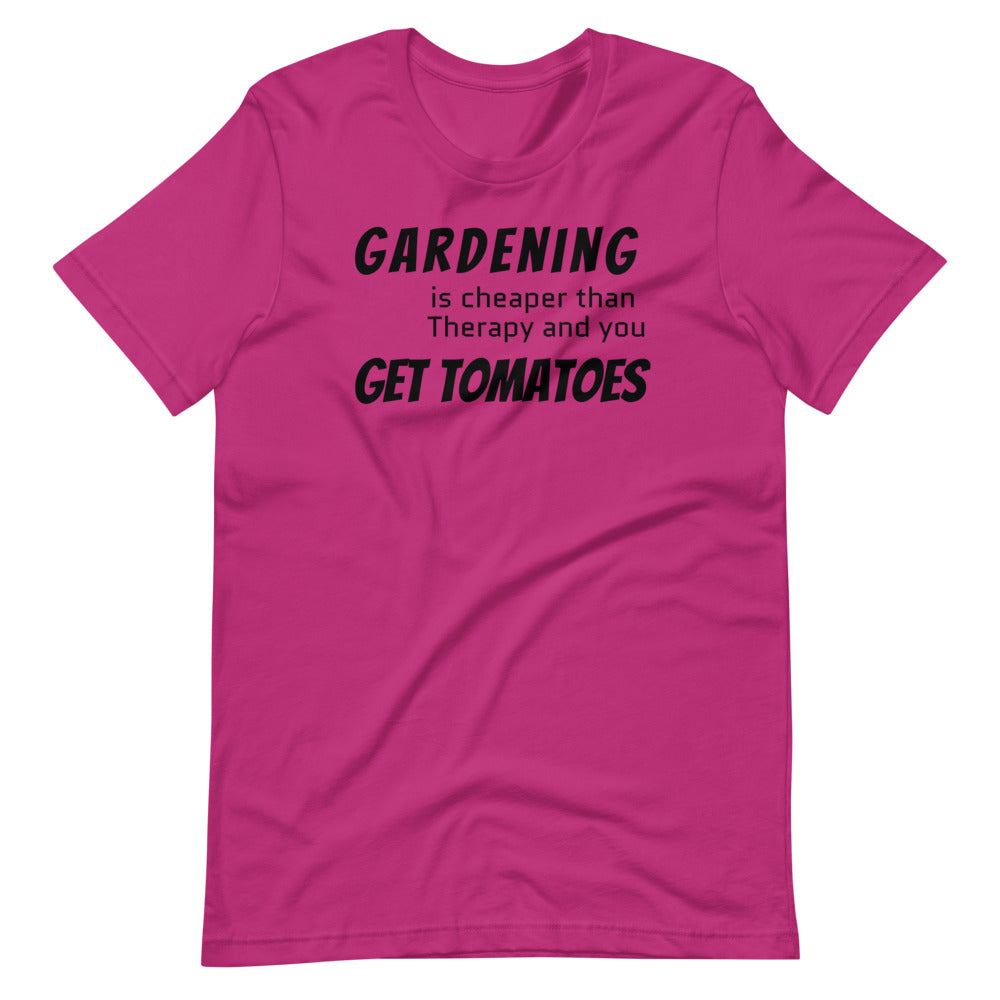 Funny Gardening T-Shirt "Gardening Therapy" Customized Funny Gardening Short-Sleeve Unisex T-Shirt