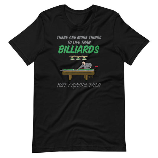 Funny Billiard T-shirt "I Love Billiard" Customized Short-Sleeve Unisex T-Shirt for Billiard Lover