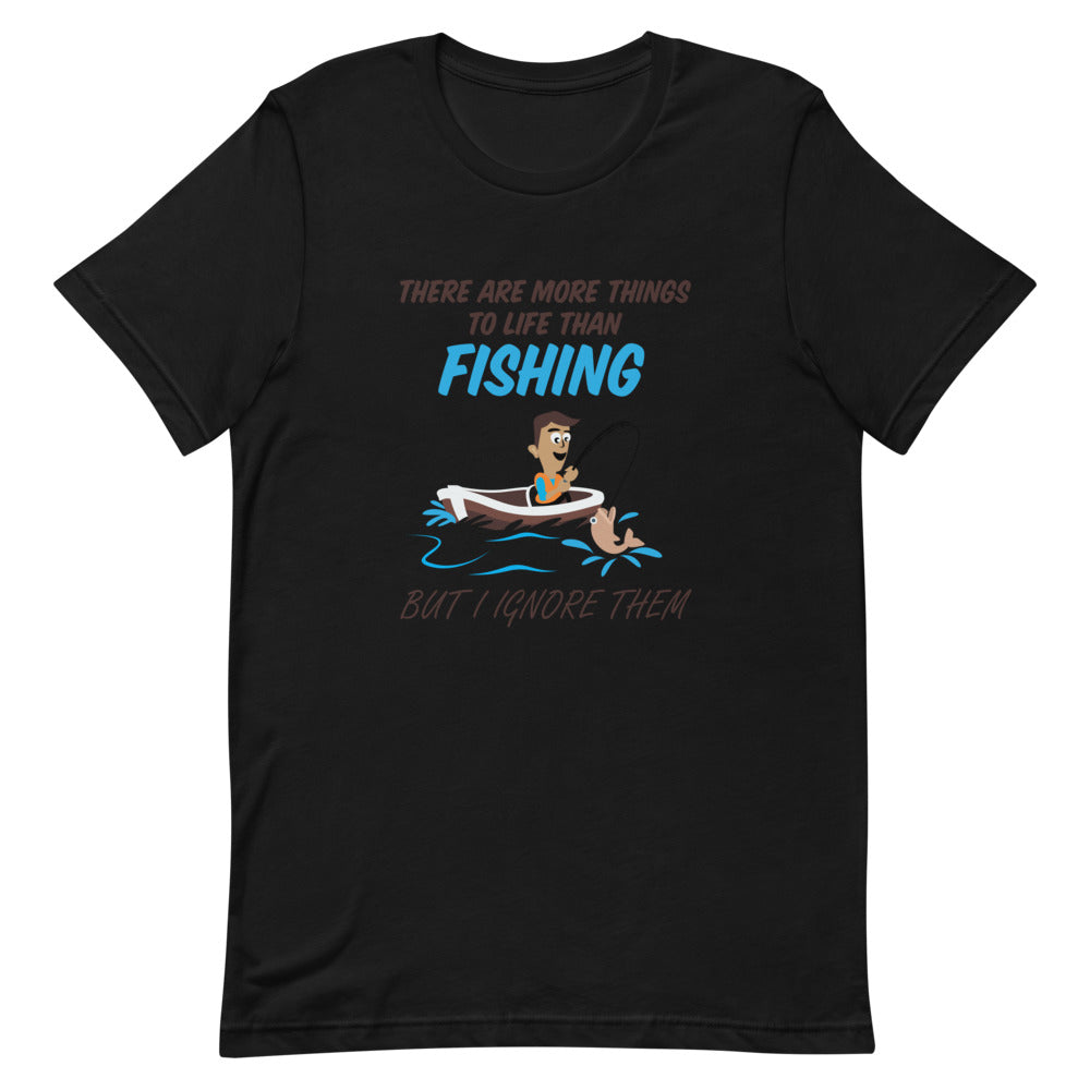 Funny Fishing T-Shirt "Ignore Many thing but Fishing" Customized Short-Sleeve Unisex T-Shirt for