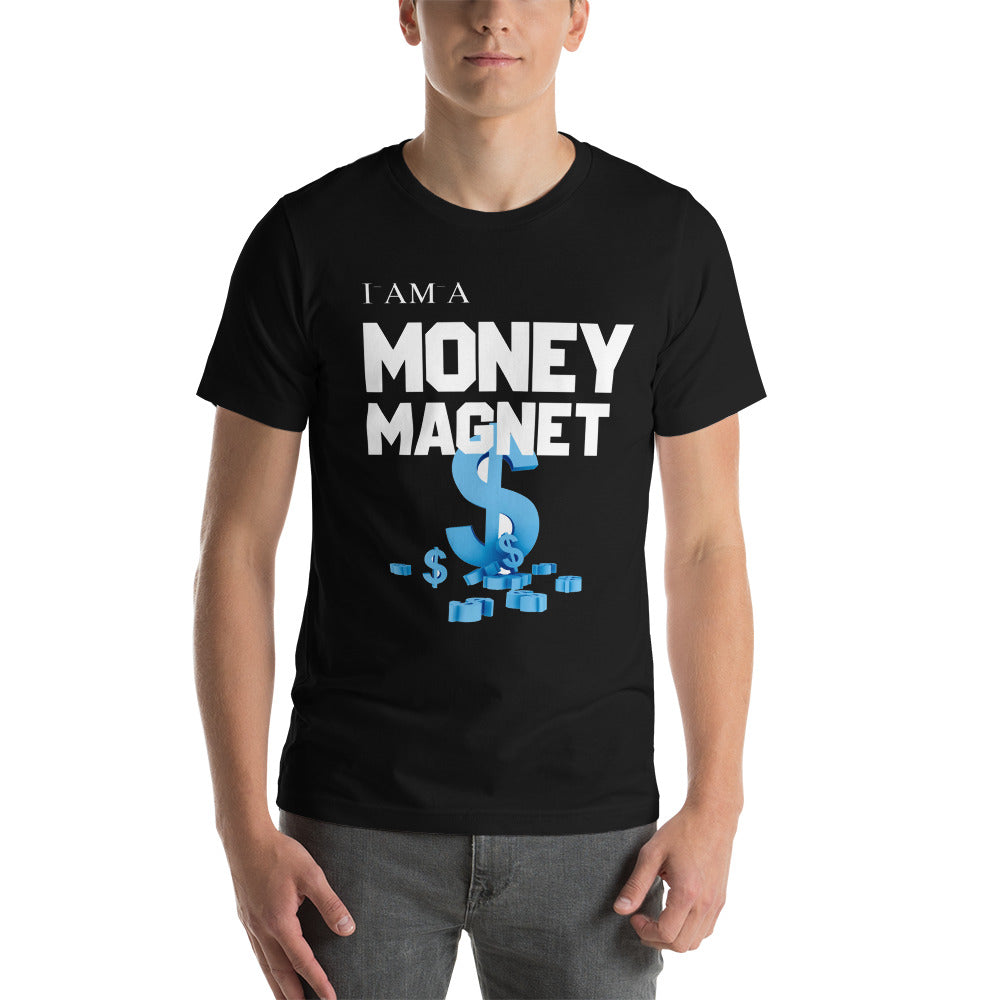 Motivational Unisex T-Shirt  "I AM MONEY MAGNET"  Law of Attraction Short-Sleeve Unisex T-Shirt