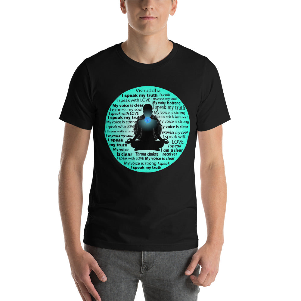 Chakra T-Shirt "I SPEAK MY TRUTH" Spiritual healing Meditation Short-Sleeve Unisex T-Shirt