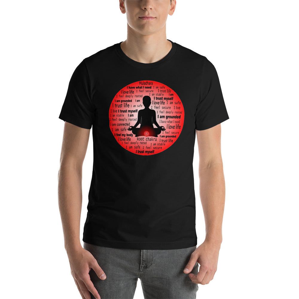 Chakra T-Shirt " Root Chakra"  Spiritual Healing Meditation Short-Sleeve Unisex T-Shirt