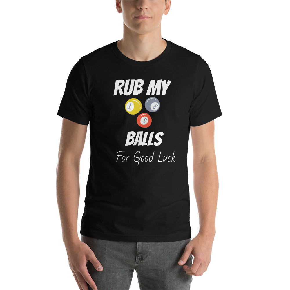 Funny Billiard T-shirt "Rub My Balls"  Unisex T-Shirt for Billiard player & Fans