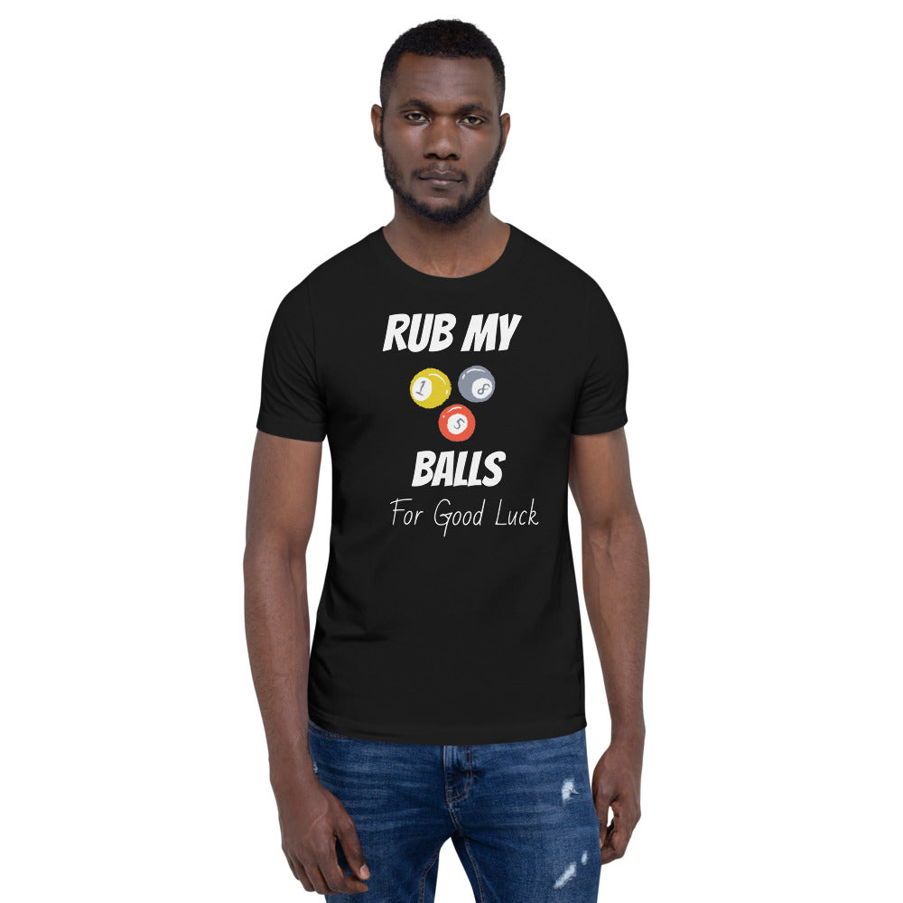 Funny Billiard T-shirt "Rub My Balls"  Unisex T-Shirt for Billiard player & Fans