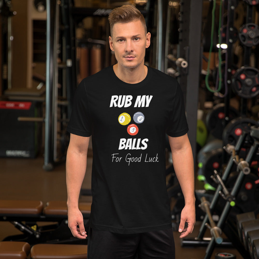 Funny Billiard T-shirt "Rub My Balls"  Unisex T-Shirt for Billiard player & Fans