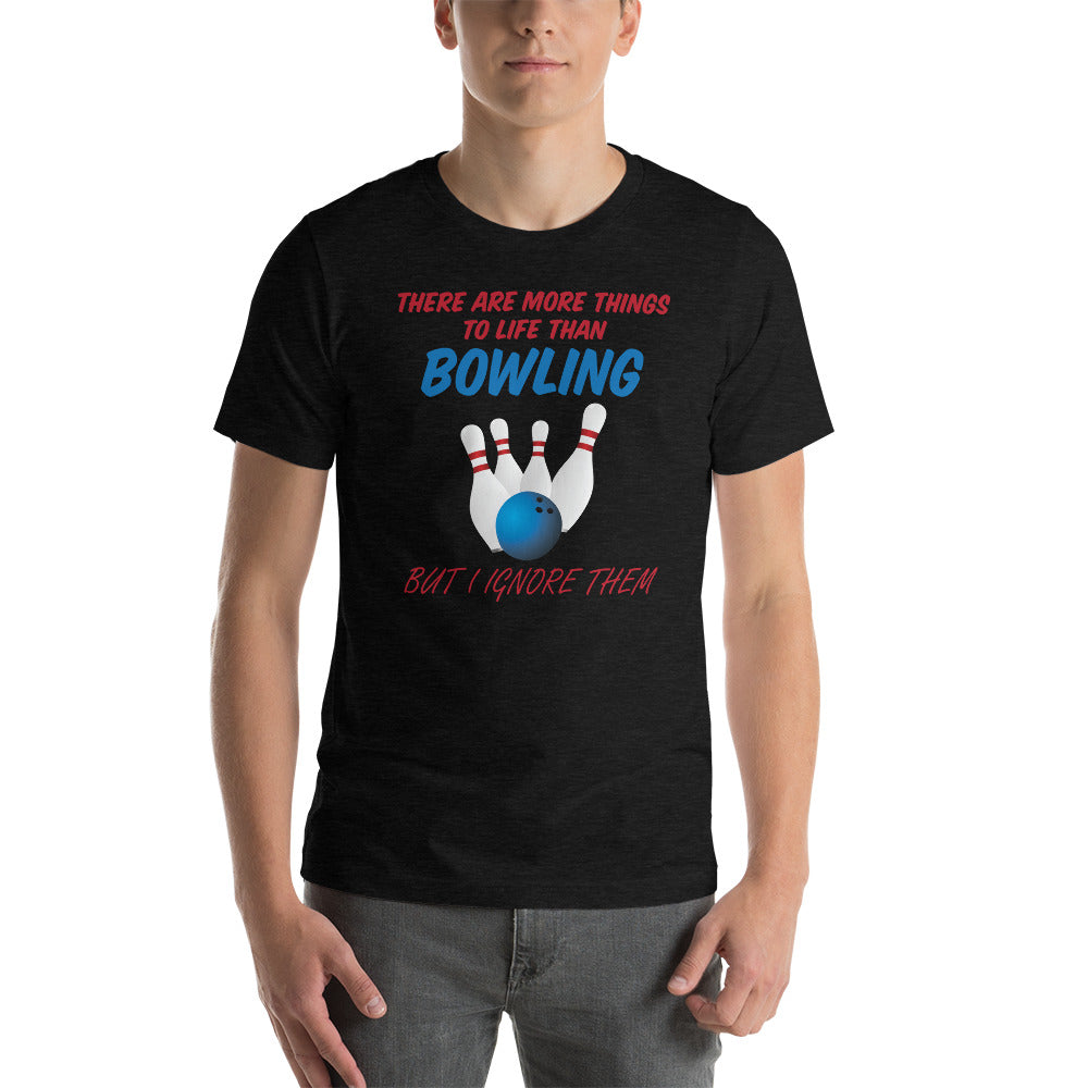 Bowling Funny T-Shirt "i Love Bowling" Customized Short-Sleeve Unisex T-Shirt for Bowling Player and Fans