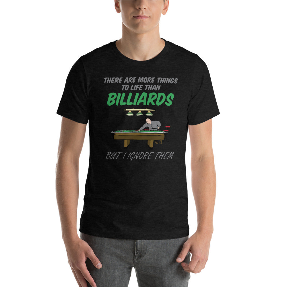 Funny Billiard T-shirt "I Love Billiard" Customized Short-Sleeve Unisex T-Shirt for Billiard Lover