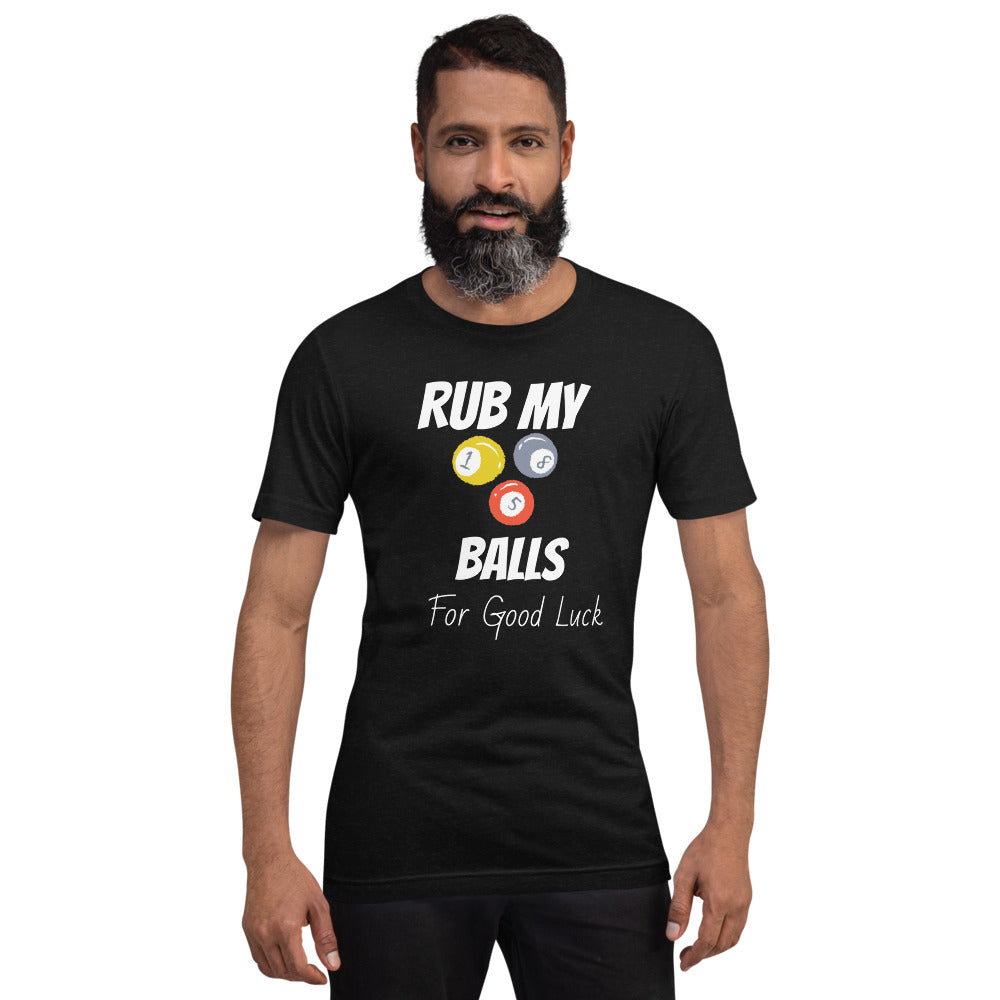 Funny Billiard T-shirt "Rub My Balls"  Unisex T-Shirt for Billiard player & Fans