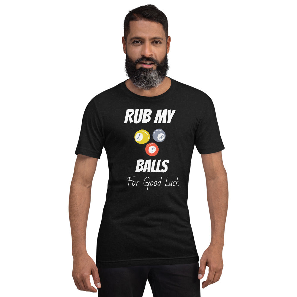 Funny Billiard T-shirt "Rub My Balls"  Unisex T-Shirt for Billiard player & Fans